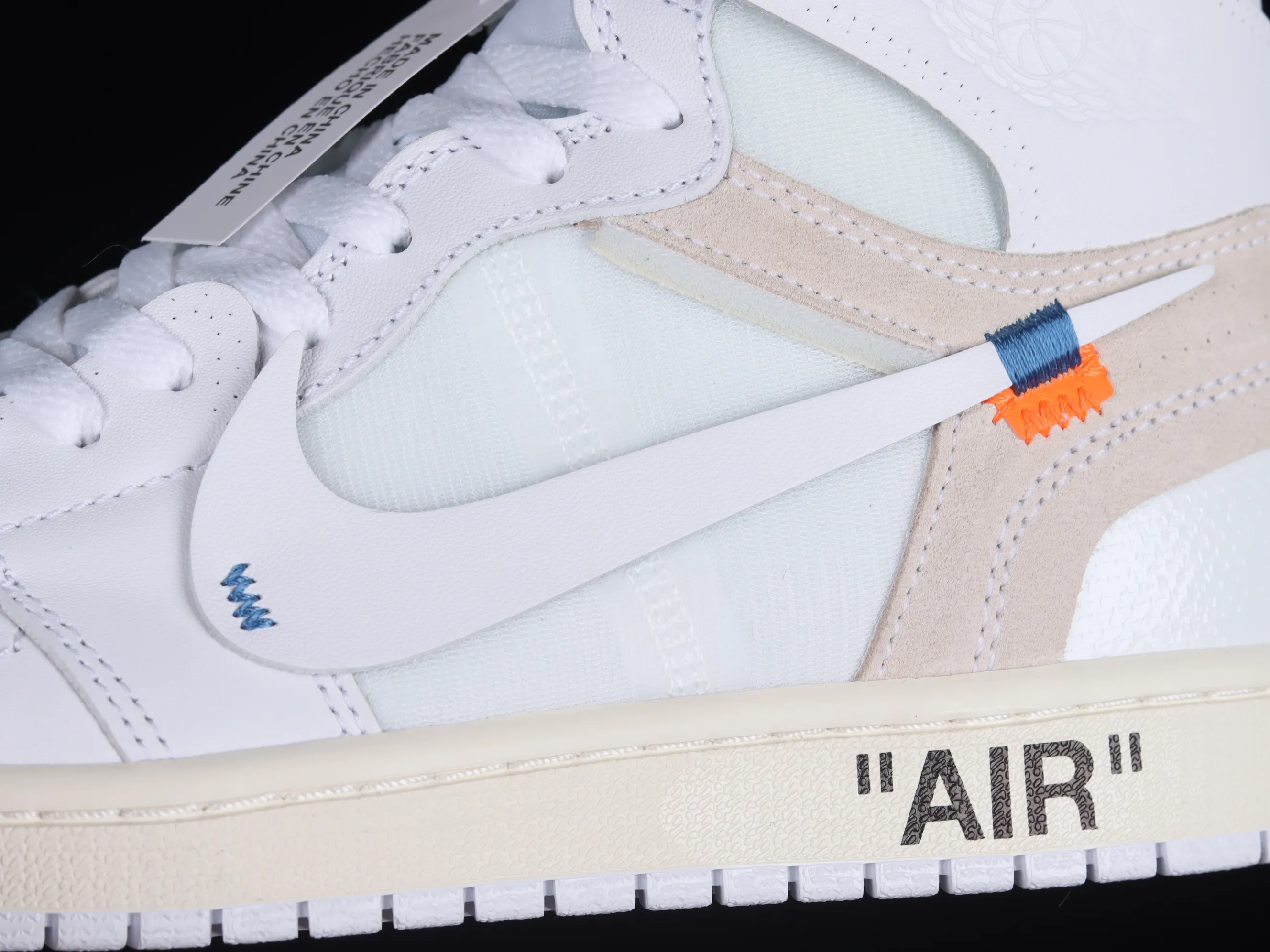 All categories Air Jordan Jordan series basketball shoes Air Jordan 1 High L version Off White x Air Jordan OW AJ1 Joe 1 joint all-white high-top basketball shoes AQ0818-100